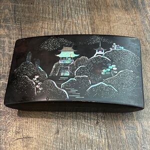 Vintage Maruni Lacquerware Cigarette Metal Mother of Pearl Inlay Occupied‎ Japan